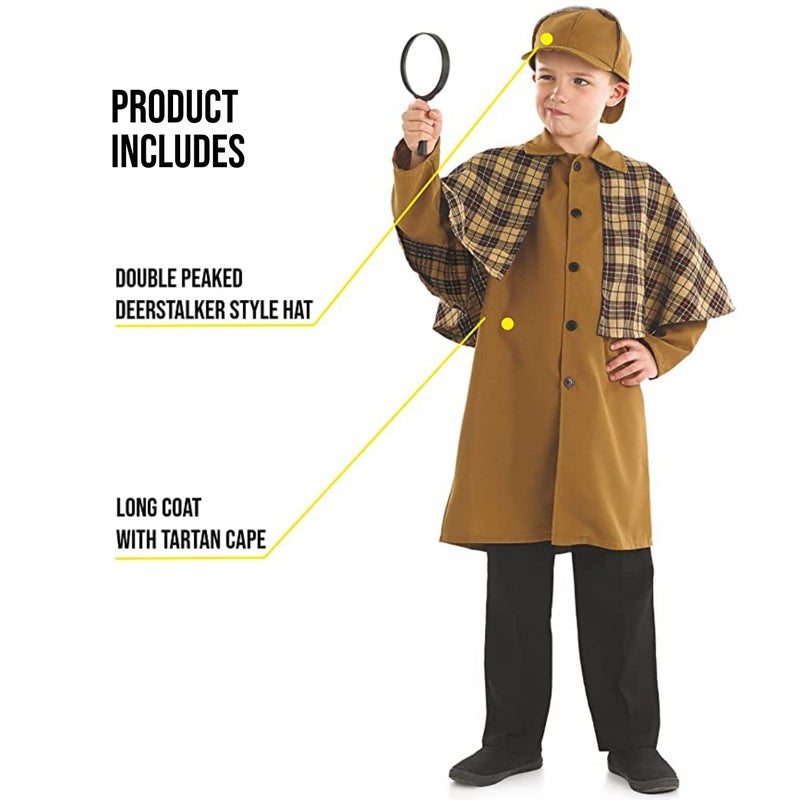 fun shack Sherlock Holmes Costume Kids, Detective Costume Kids, Boys Halloween Costumes, Halloween Costumes for Boys, Medium - Image 3