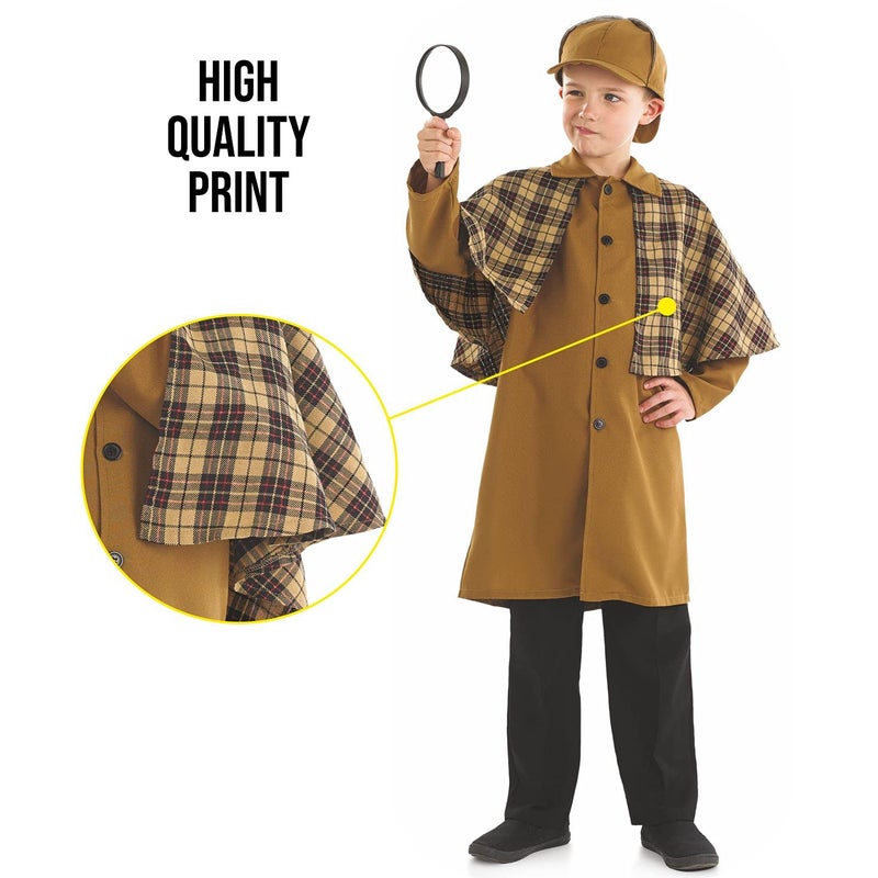 fun shack Sherlock Holmes Costume Kids, Detective Costume Kids, Boys Halloween Costumes, Halloween Costumes for Boys, Medium - Image 4