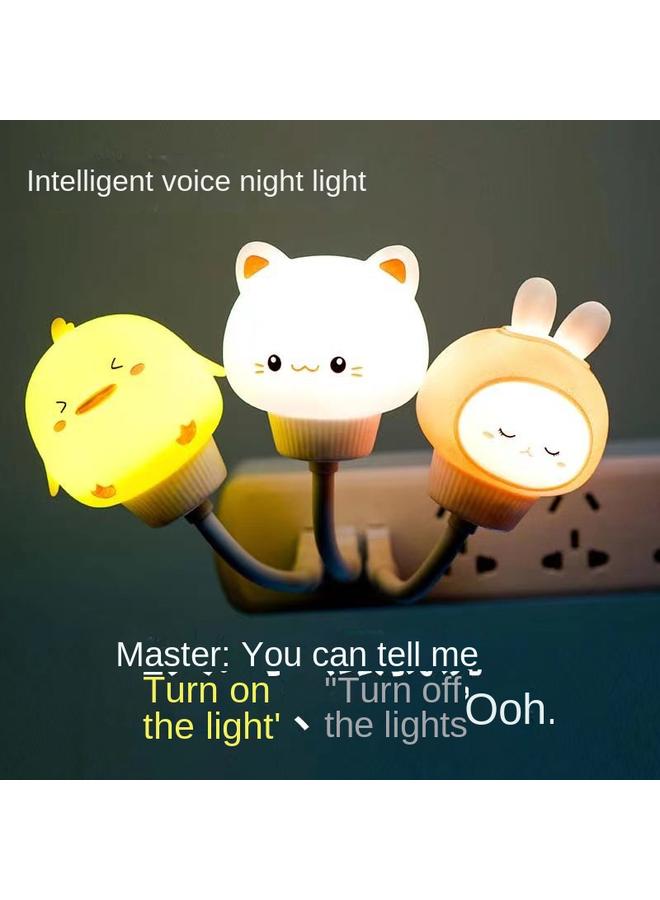 Bluejw Intelligent Voice Voice Control Induction Night Light Bedroom Bedside Sleep Children's Room Home Desk Lamp Socket 2025 New - Image 2