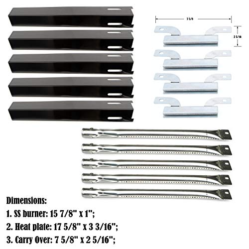 Direct store Parts Kit DG138 Replacement for Brinkmann Heavy-Duty 810-8501-S Gas Grill Burners,Crossover Tubes, Heat Plates - Image 2