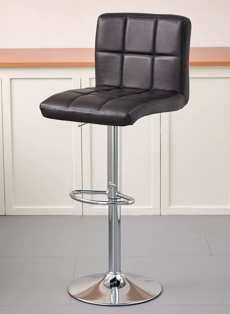 YY-Recheer Swivel Bar Stool Height Adjustable Counter Stool, PU Leather Bar Chair with Backrest and Footrest for Store, Office, Home Kitchen Dining Room - Image 1