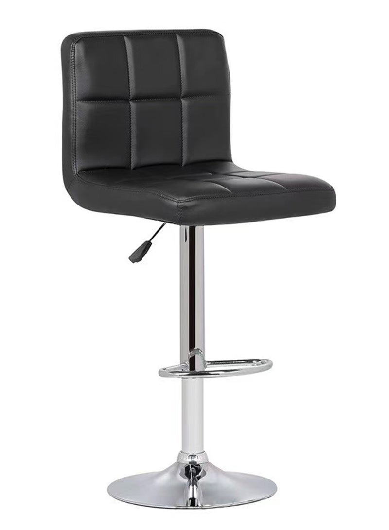 YY-Recheer Swivel Bar Stool Height Adjustable Counter Stool, PU Leather Bar Chair with Backrest and Footrest for Store, Office, Home Kitchen Dining Room - Image 2