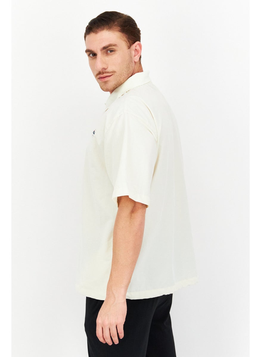 FILA - Men Sportswear Fit Brand Logo Training Polo Shirt, Off White - Image 1