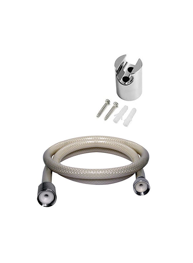 Bold Nova Brass Shattaf Spray Bidet Sprayer Kit Includes Muslim Bidet Spray with Shattaf Sprayer, Single Cold Water, Shower Hose White/Silver - Image 2