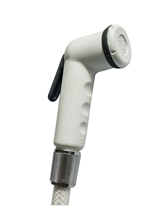 Bold Nova Brass Shattaf Spray Bidet Sprayer Kit Includes Muslim Bidet Spray with Shattaf Sprayer, Single Cold Water, Shower Hose White/Silver - Image 1