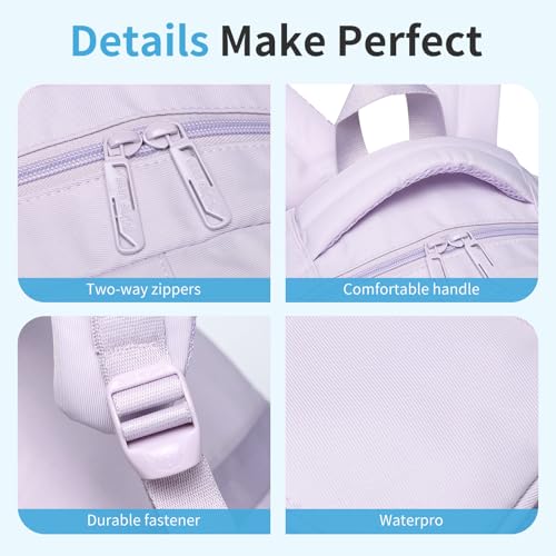 SUN EIGHT 35L Large Capacity School Bag for Kids and Teens,Waterproof Backpack for Girls,Lightweight Backpack Ideal for Travel or Daily School Use(Purple) - Image 5