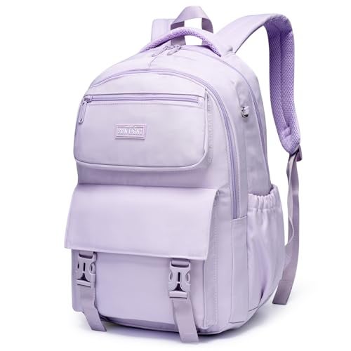 SUN EIGHT 35L Large Capacity School Bag for Kids and Teens,Waterproof Backpack for Girls,Lightweight Backpack Ideal for Travel or Daily School Use(Purple) - Image 1