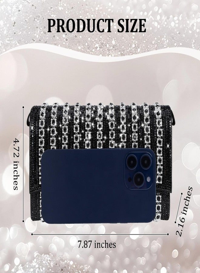 Simcat Evening Bag Rhinestone Clutch Purses for Women, Shoulder Crossbody Bag with Chain for Wedding Party Cocktail Prom - Image 3