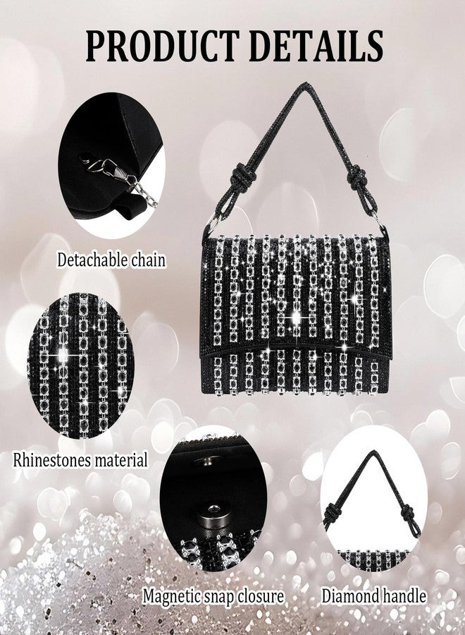Simcat Evening Bag Rhinestone Clutch Purses for Women, Shoulder Crossbody Bag with Chain for Wedding Party Cocktail Prom - Image 5
