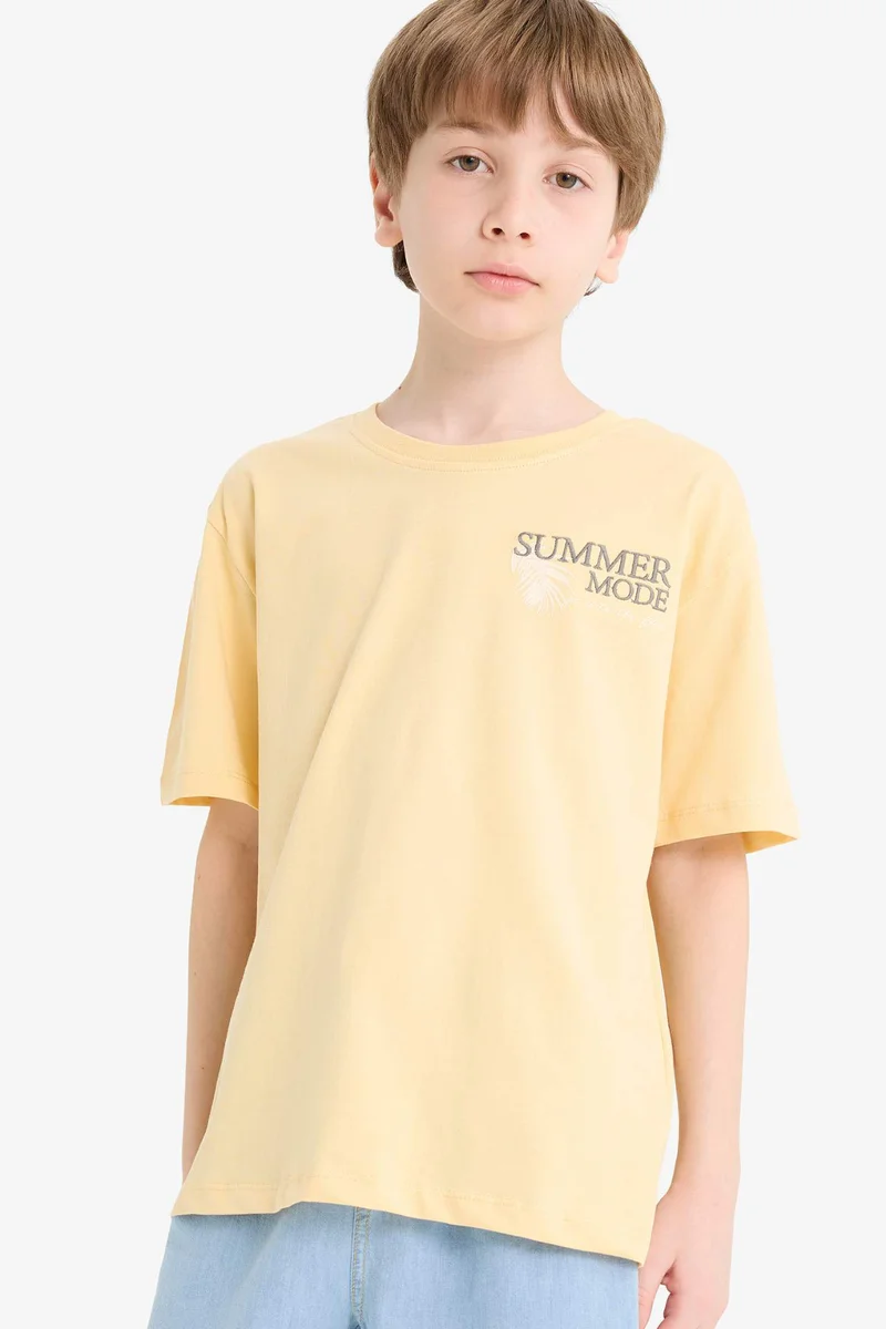 ديفاكتو Boy Regular Fit Crew Neck Printed T-Shirt