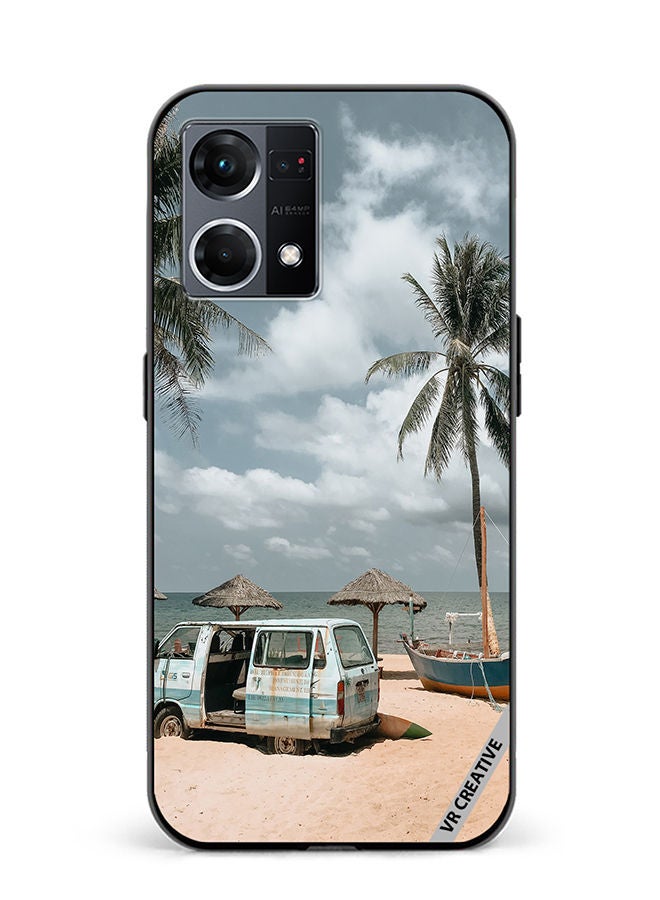 VR CREATIVE Protective Case Cover For Oppo Reno8 4G Moody Summer Day Design Multicolour - Image 1