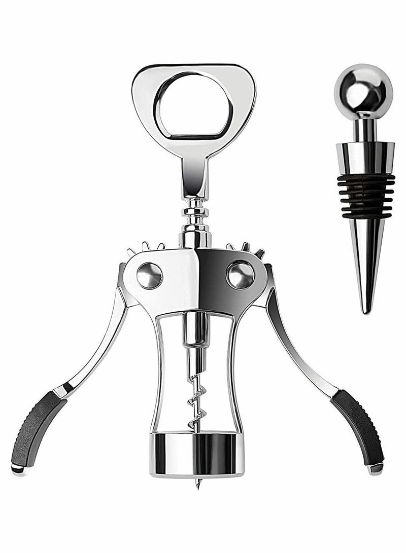 SYOSI Upgrade Wing Corkscrew Opener with Stopper, Waiters Corkscrew Cork And Cap Bottles Opener Remover, All Holiday Gift Choice - Image 1