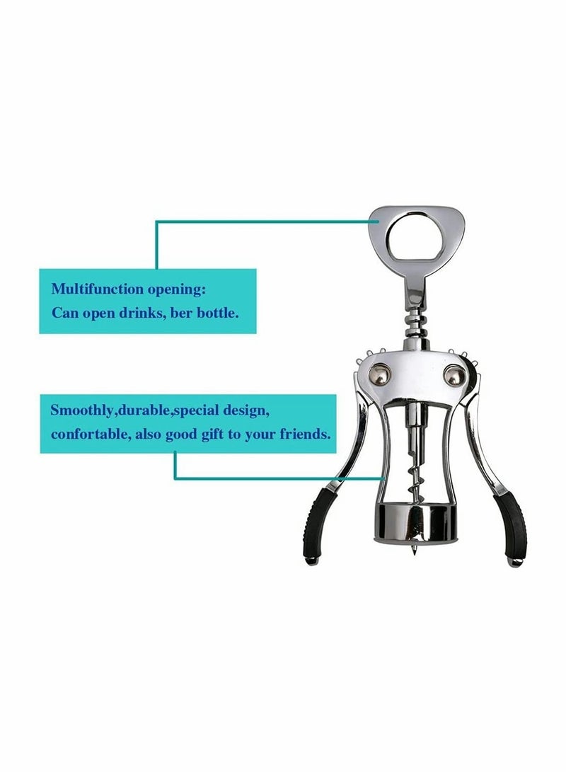SYOSI Upgrade Wing Corkscrew Opener with Stopper, Waiters Corkscrew Cork And Cap Bottles Opener Remover, All Holiday Gift Choice - Image 2
