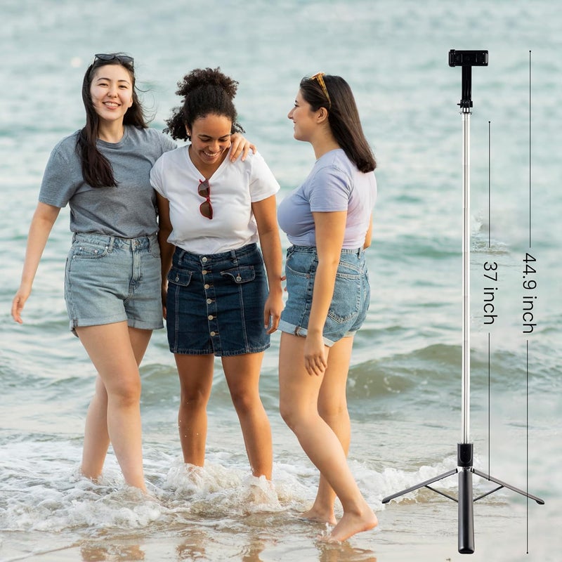 Fire Turtle عصا سيلفي مع حامل ثلاثي القوائم | عصا سيلفي متعددة الوظائف قابلة للتمديد 3 في 1 بتقنية بلوتوث متوافقة مع آيفون، مي، ون بلس، سامسونج، أوبو، فيفو وجميع الهواتف الذكية. - Image 2