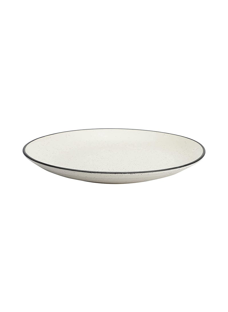 The Decor Lane - The Decor Lane Handpainted Ceramic Matte Dinner Plates Dinnerware Serving Plate Thali Ceramic Plates for Dinner (10 Inch, Microwave & Dishwasher Safe) (Off-White) - Image 1