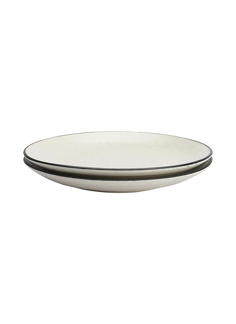 The Decor Lane - The Decor Lane Handpainted Ceramic Matte Dinner Plates Dinnerware Serving Plate Thali Ceramic Plates for Dinner (10 Inch, Microwave & Dishwasher Safe) (Off-White) - Image 1