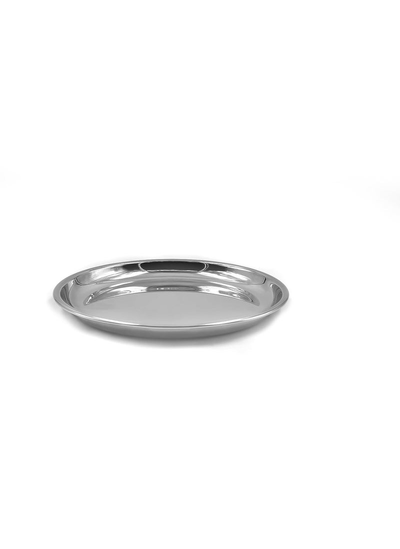 Pradeep Stainless stell Heavy Gauge Dinner plate with Mirror Finish/Serveware plates/snacks plates/Thali Plates/food grade/Quarter plates/Full Plates/Steel Serving plate for Dinner(Quarter Plate-Set of 3 Pcs)  - Image 5