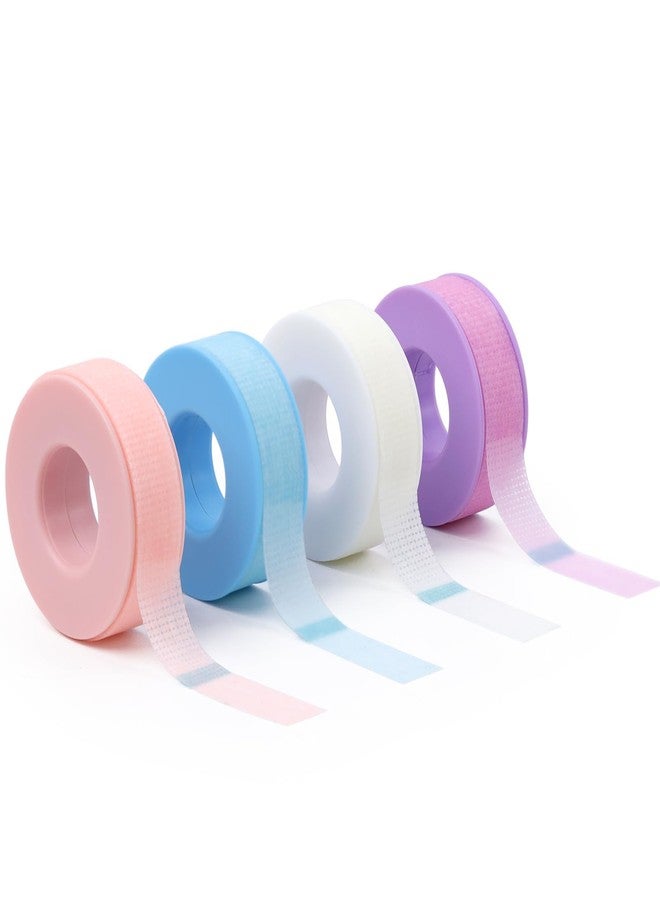 LZM Lash Tape for Eyelash Extensions - Eyelash Tape Silicone Gel Eyelash Extension Tape for Sensitive Skin Pain-Free Removal Breathable Micro-Porous Lash Extensions (1in x 4yd, 4Rolls, Mix) - Image 1
