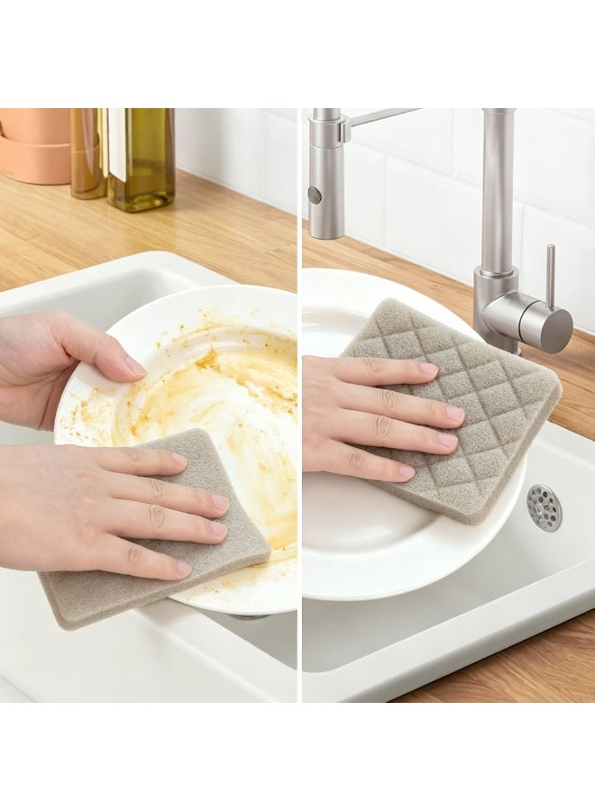 Kitchen Dishwashing Sponge Scrubber, Reusable Cleaning Cloth, Beige - Image 3