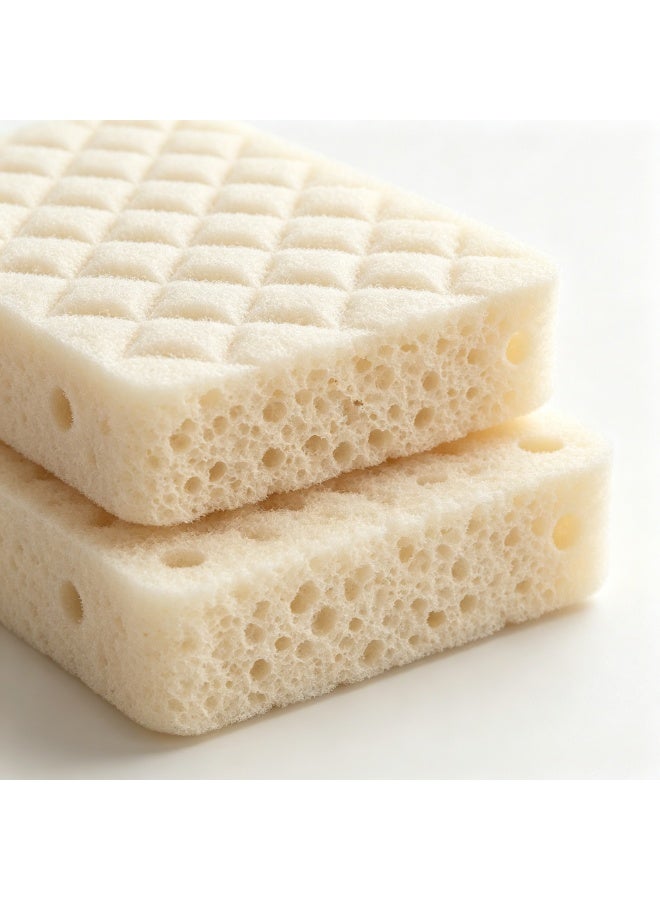 Kitchen Dishwashing Sponge Scrubber, Reusable Cleaning Cloth, Beige - Image 1