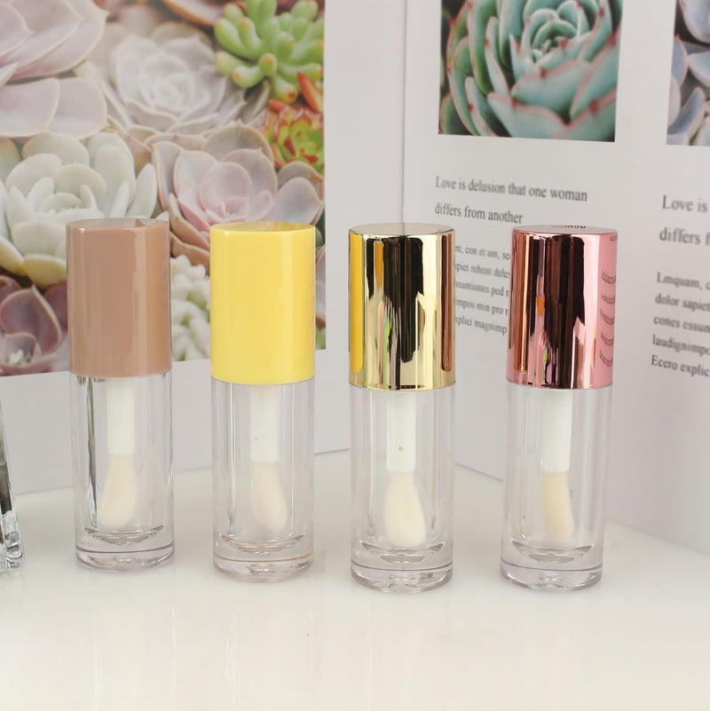 COSIDEA 50pcs Empty Round Silver 6ml big doe foot wand lip gloss tubes for DIY lipgloss lipgloss tube containers with thick wands, Rose Gold, Modern, Trendy Rose Gold - Image 5