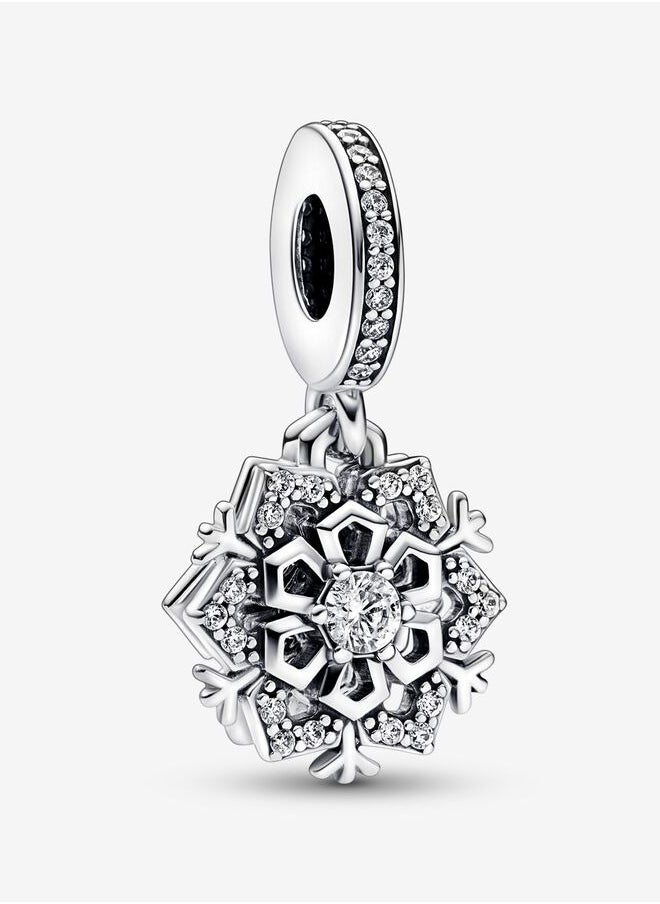 Pandora Violet Sparkling Snowflake Double Dangle Charm  - Image 1
