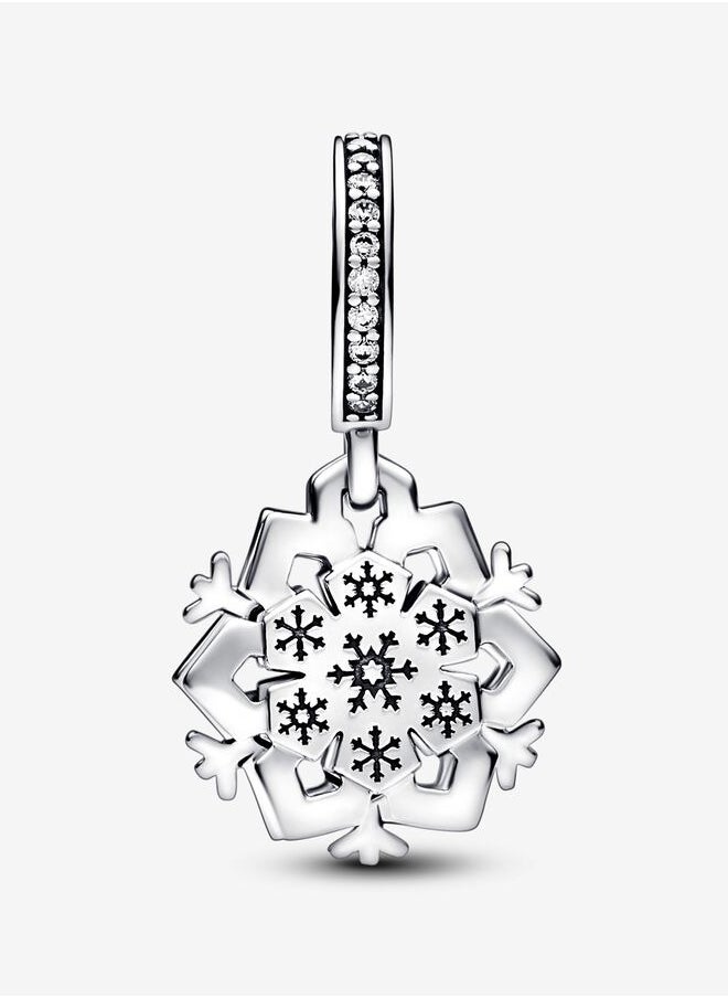 Pandora Violet Sparkling Snowflake Double Dangle Charm  - Image 2