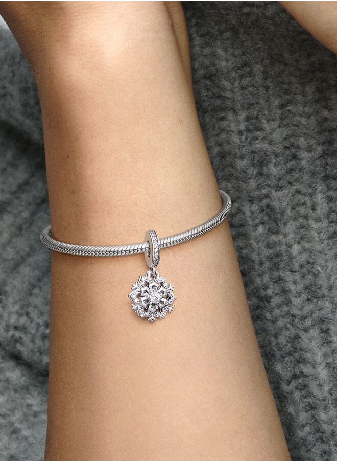 Pandora Violet Sparkling Snowflake Double Dangle Charm  - Image 4