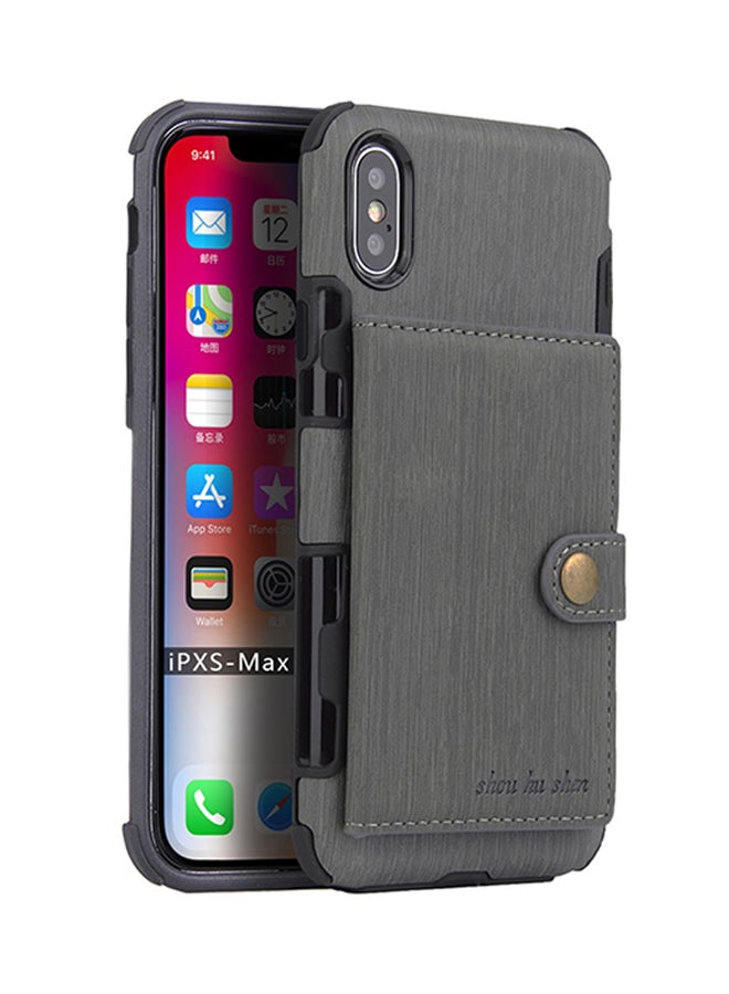 Protective Wallet Case Cover For Apple iPhone XS Max Grey - Image 2
