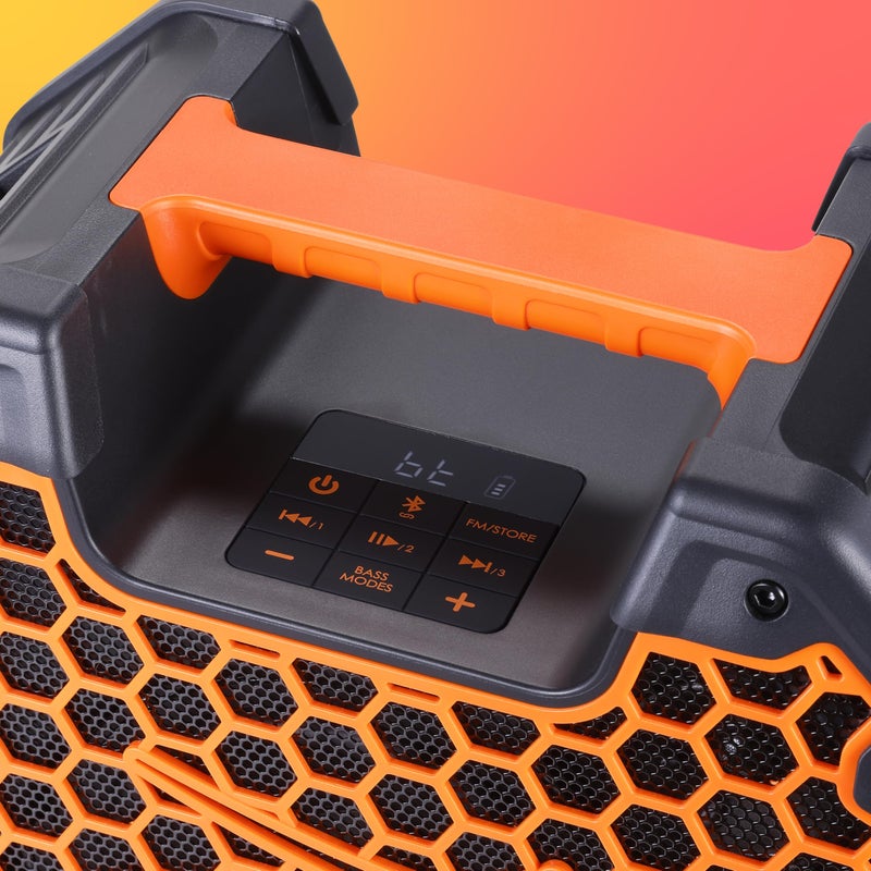 Altec Lansing TOUGHBOXX Bluetooth Speaker, 70W Peak Power, IPX5 Waterproof, 18Hr Playtime, Party Sync 100+ Units, FM Radio, USB-C & Mic in, Ultimate Portable Outdoor Bluetooth Speaker - Image 3