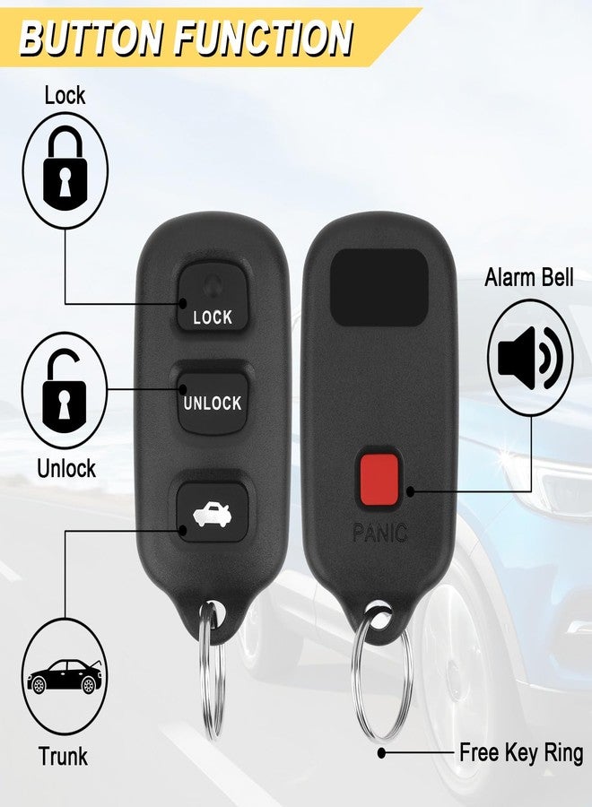 Vurkcy Key Fob Replacement for 2002-2006 Toyota Camry/ 03-08 Matrix/ 99-03 Sienna/ 02-03 Solara/ 03-08 Pontiac Vibe Car Keyless Entry Remote Control,GQ43VT14T 89742-AA030, 4 Buttons, 2Pcs - Image 3