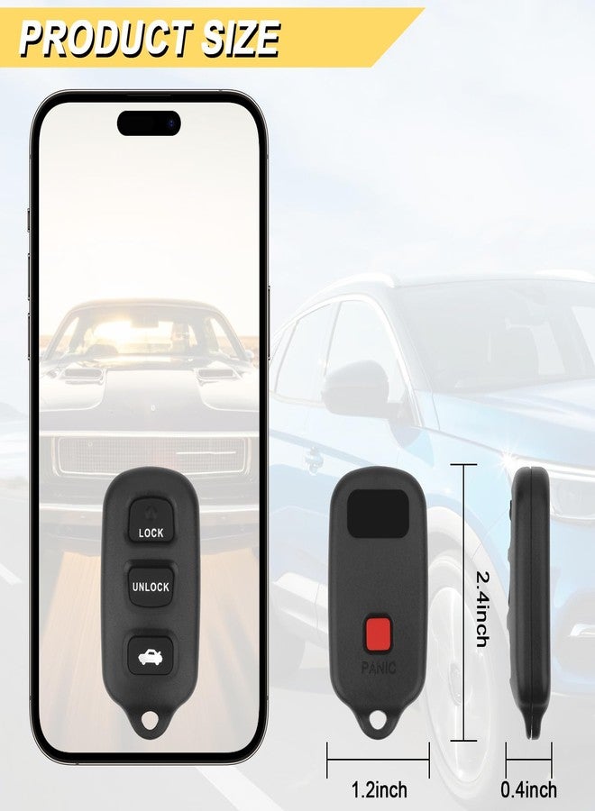 Vurkcy Key Fob Replacement for 2002-2006 Toyota Camry/ 03-08 Matrix/ 99-03 Sienna/ 02-03 Solara/ 03-08 Pontiac Vibe Car Keyless Entry Remote Control,GQ43VT14T 89742-AA030, 4 Buttons, 2Pcs - Image 4
