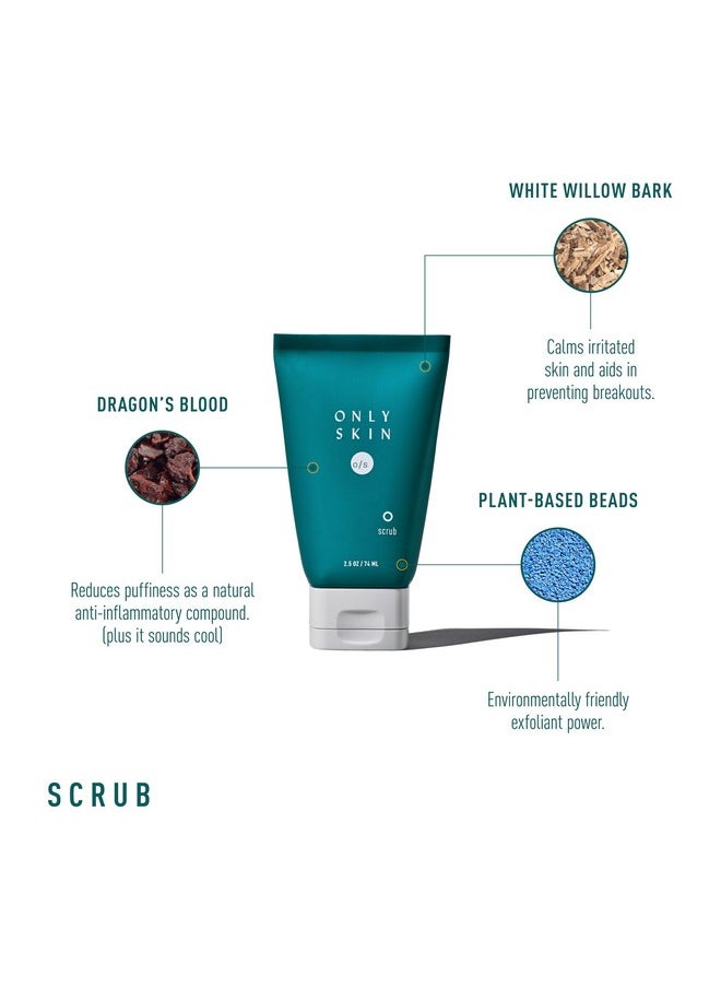 ONLY SKIN Men’S Daily Facial Scrub (3 Ounce) Daily Exfoliator Unclog Pores And Ease Inflammation Includes Plant Based Beads To Polish Away Dead Skin Cells Calms Irritated Skin  - Image 3