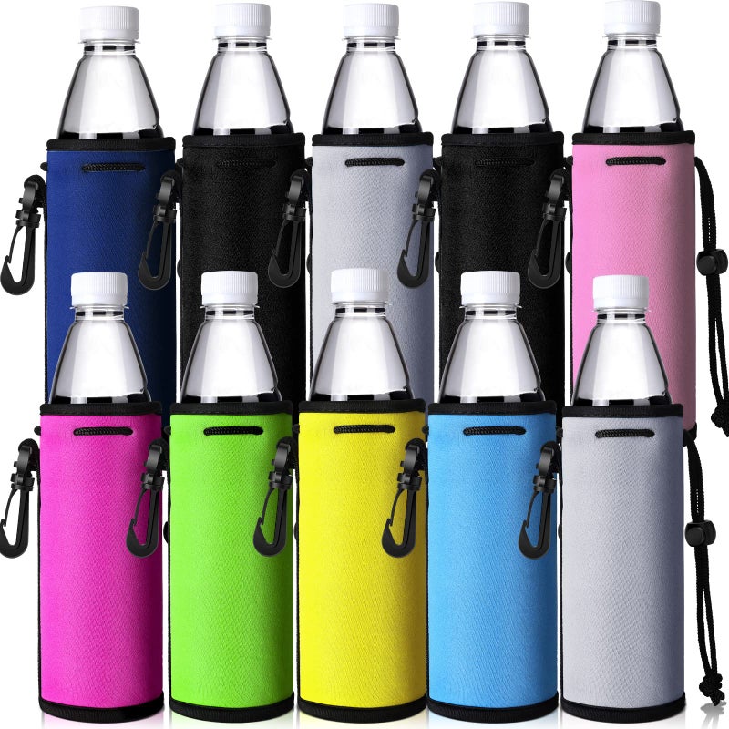 Baderke Baderke 10 Pcs Water Bottle Cover Sleeves Non Slip Insulators Beverage Bottle Can Sleeves Covers 16 17 oz Coolers Holder 