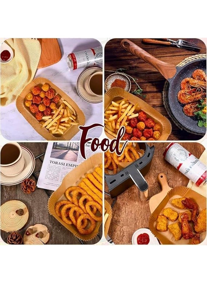 مجموعة ورق زبدة للقلاية الهوائية مستطيل للاستعمال مرة واحدة ومقاوم للالتصاق وطارد للماء والزيت متوافق مع القلاية الهوائية بالباب المزدوج ملحقات طبخ للمطبخ، مقاس 14 سم × 22 سم، 100 قطعة - Image 4