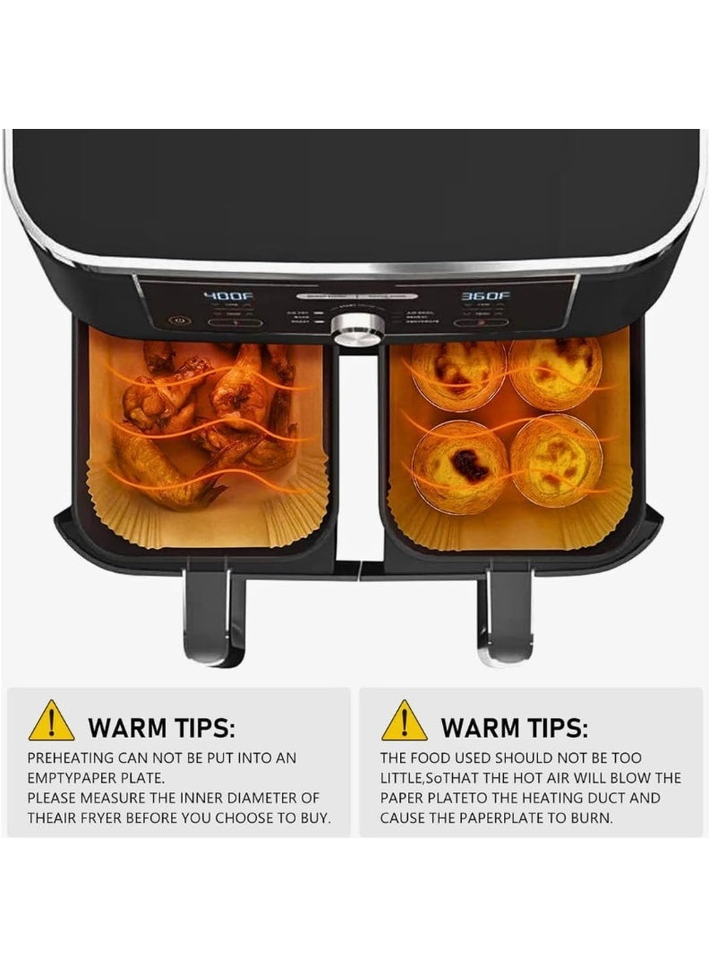 مجموعة ورق زبدة للقلاية الهوائية مستطيل للاستعمال مرة واحدة ومقاوم للالتصاق وطارد للماء والزيت متوافق مع القلاية الهوائية بالباب المزدوج ملحقات طبخ للمطبخ، مقاس 14 سم × 22 سم، 100 قطعة - Image 2