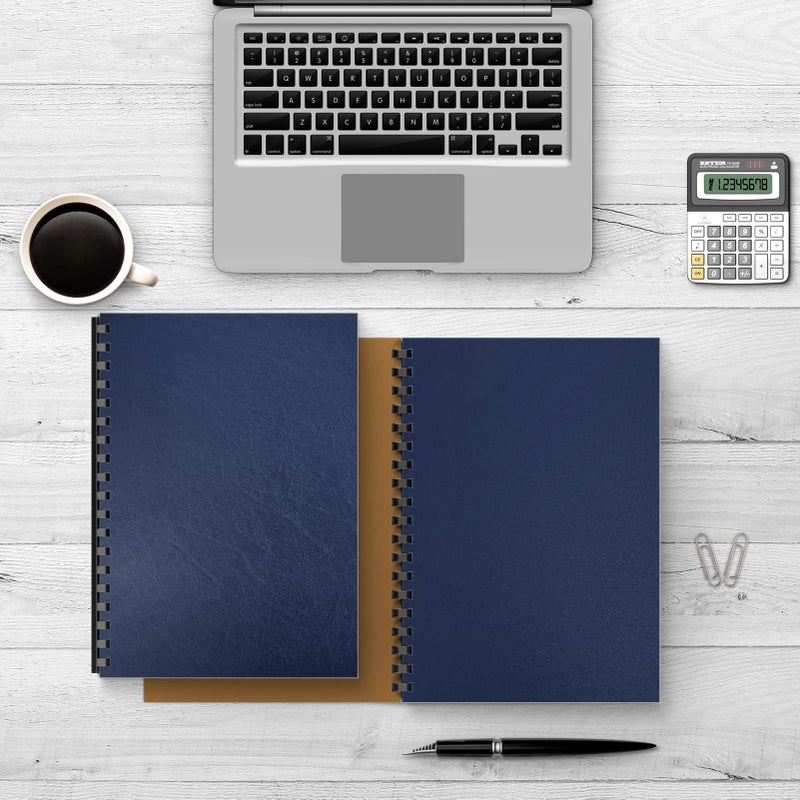 Binditek 50 Pack 16 Mil Leather-Textured Heavyduty Polycovers, Letter Size, Plastic Binding Presentation Back Covers, 8-1/2 x 11", Square Corners, Unpunched, Navy - Image 4