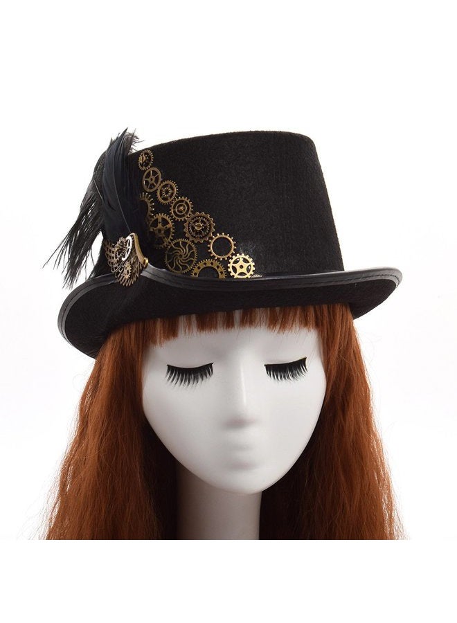 GRACEART Unisex Steampunk Top Hats with Goggles for Women Men - Image 2