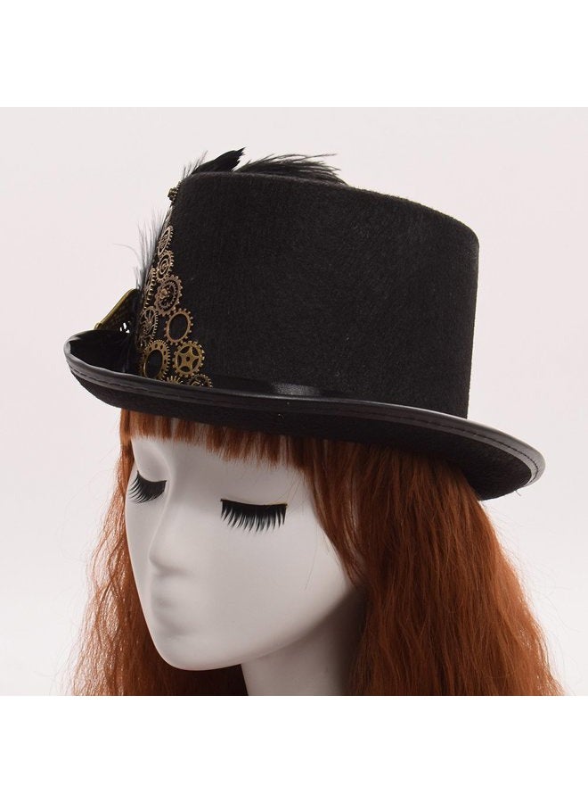 GRACEART Unisex Steampunk Top Hats with Goggles for Women Men - Image 4