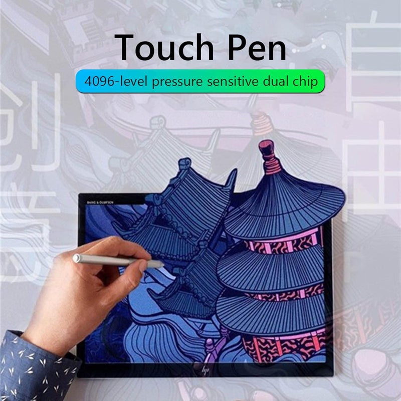 klarako Active Stylus Pen, Digita Stylus Pen 4096 Pressure Learning Drawing Teaching Sensing Type C Interface Silver Pen Fine Tip for HP Elitebook and Zbook X360 1030 G2/G3 1040 - Image 3