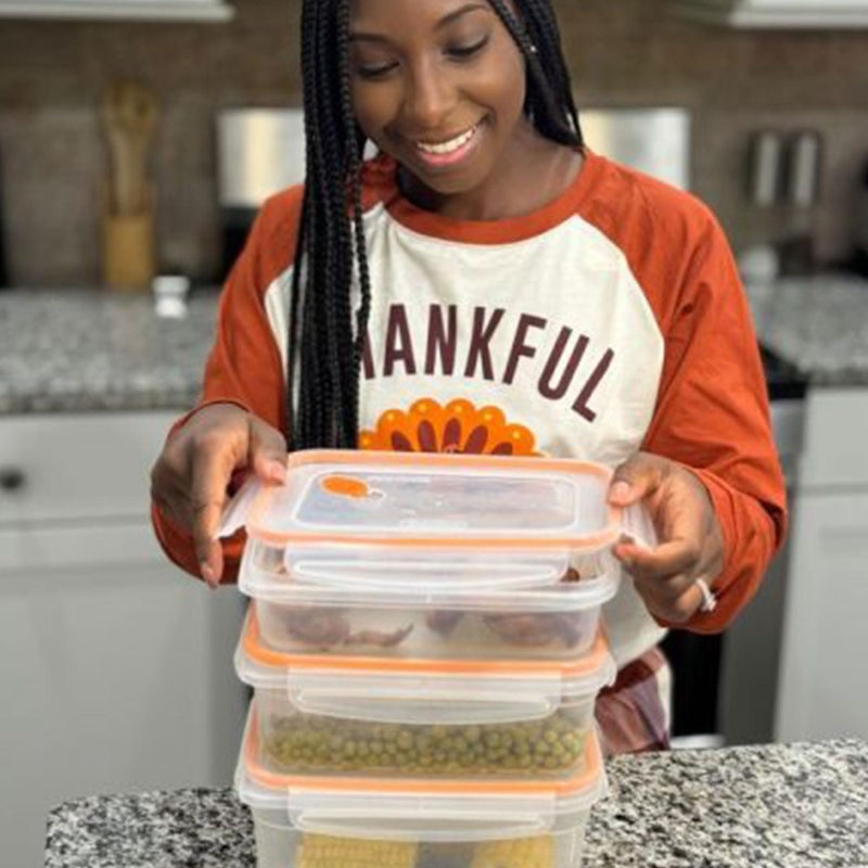ستيريليت الحاوية العقيمة Ultra-Seal 5.8 كوب مستطيل محكم تخزين الأطعمة حاوية مغلق الدفاع الدقيقة وغسالة الصحون واضحة مع حشية برتقالية 6 حزمة - Image 3