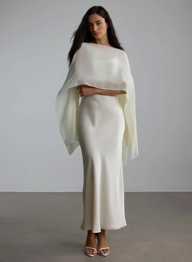 سنفير Elena Spaghetti Strap Maxi Dress With Cape Blouse