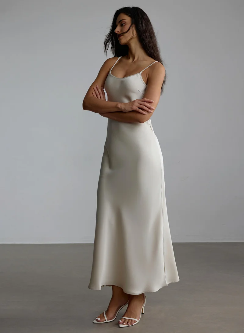 سنفير Elena Spaghetti Strap Maxi Dress With Cape Blouse