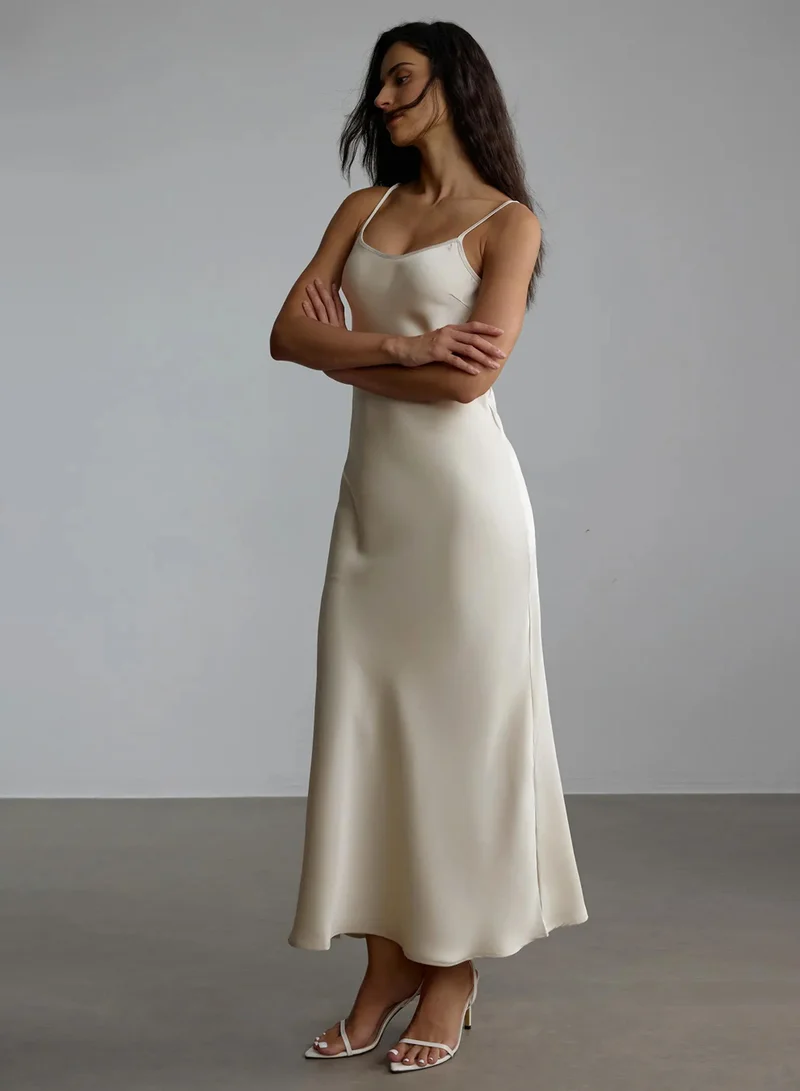 Sunfere Elena Spaghetti Strap Maxi Dress With Cape Blouse