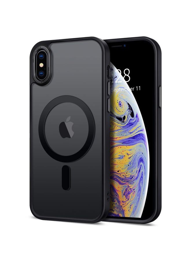 Hython Case for iPhone Xs Max Case Magnetic Translucent Matte Phone Cases 6.5" [Compatible with MagSafe] Thin Slim Fit Shockproof Bumper Hard Protective Cover for Women Men Girls, Frosted Black - Image 1