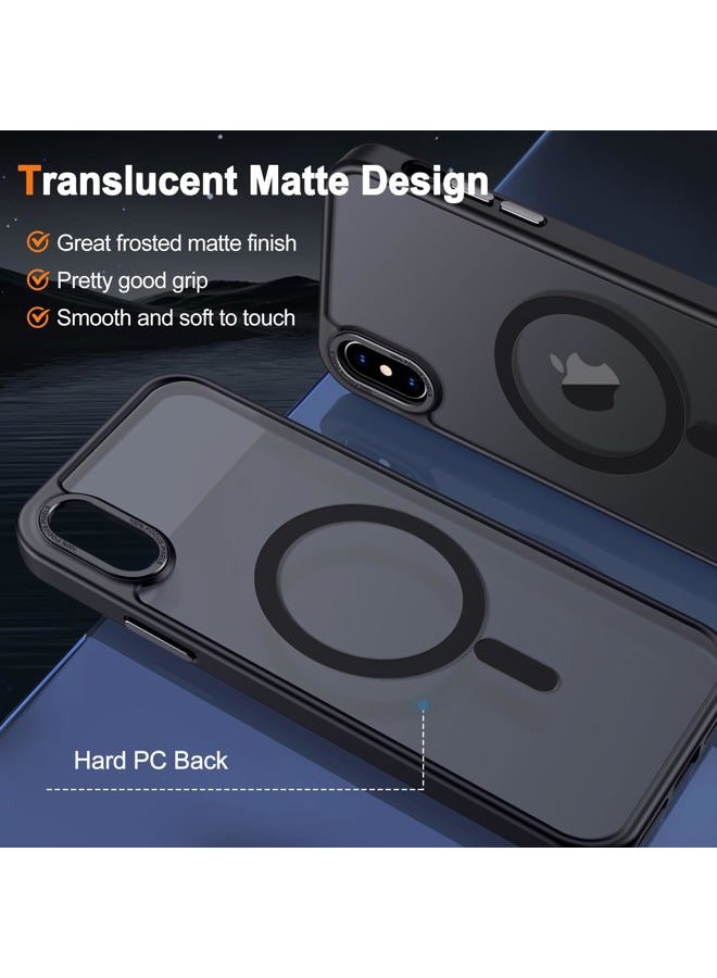 Hython Case for iPhone Xs Max Case Magnetic Translucent Matte Phone Cases 6.5" [Compatible with MagSafe] Thin Slim Fit Shockproof Bumper Hard Protective Cover for Women Men Girls, Frosted Black - Image 2