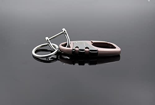 omuda Stylish Hook Locking Silver Metal Carabiner Double Ring Hook Metal Key Chain for Men & Women - Image 4