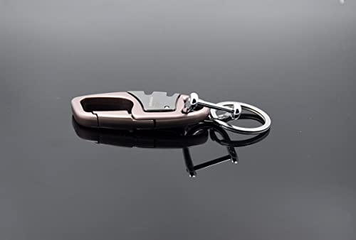 omuda Stylish Hook Locking Silver Metal Carabiner Double Ring Hook Metal Key Chain for Men & Women - Image 5
