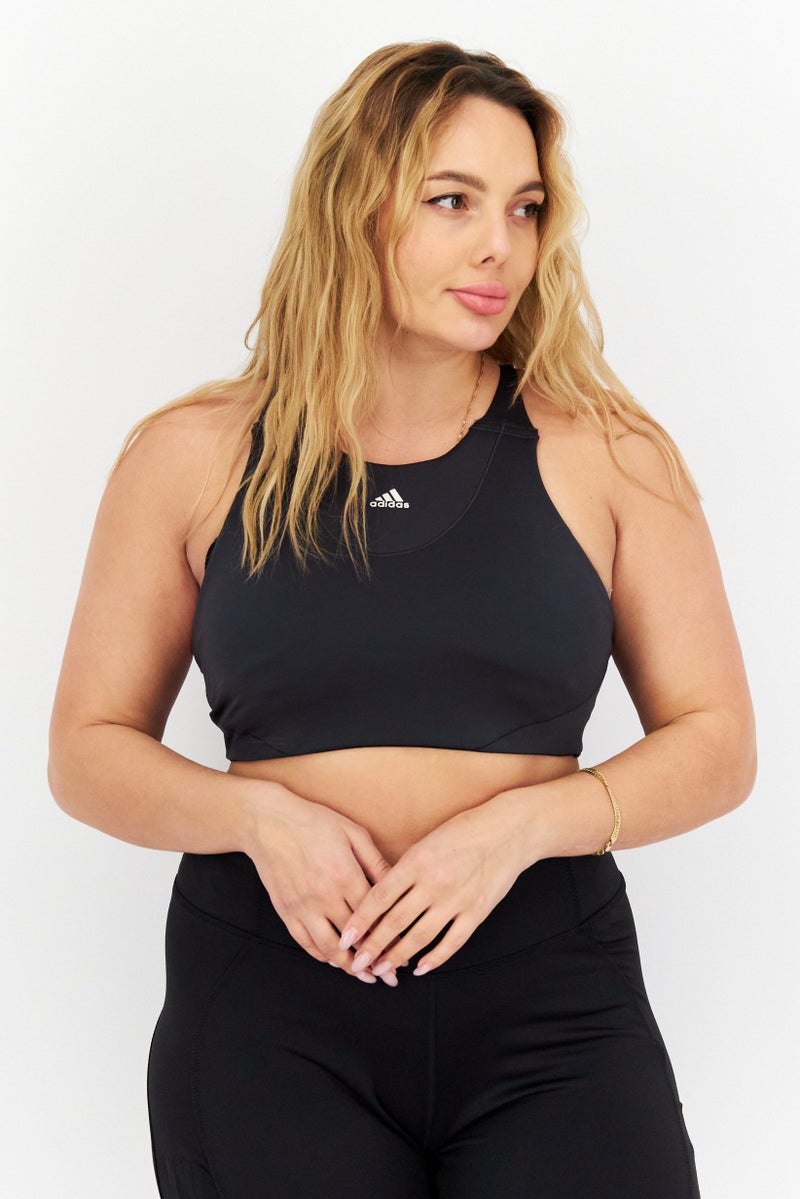 Adidas Women Padded Training Sports Bra, Dark Grey - Image 1