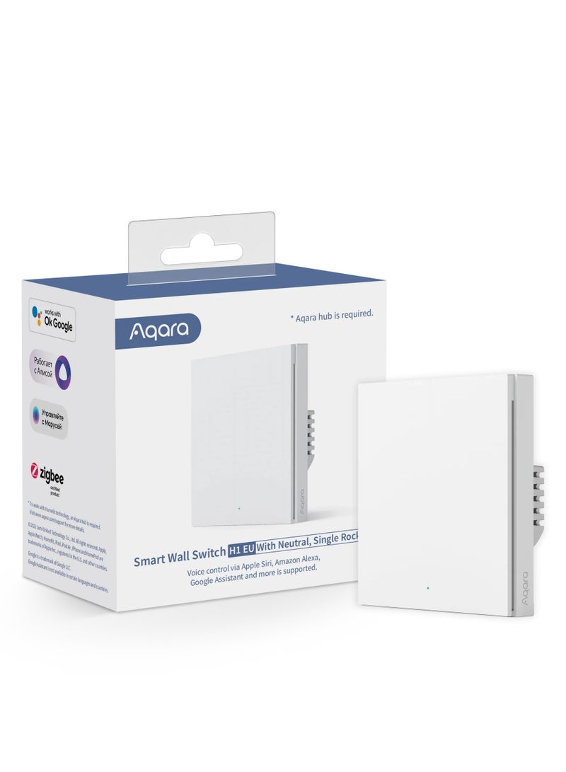 Aqara Smart Wall Switch H1 EU With Neutral,Single Rocker - Image 1